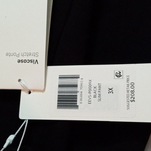 Eileen Fisher Double Knit Sleek Slim Pant 3X Black NWT - Picture 8 of 14